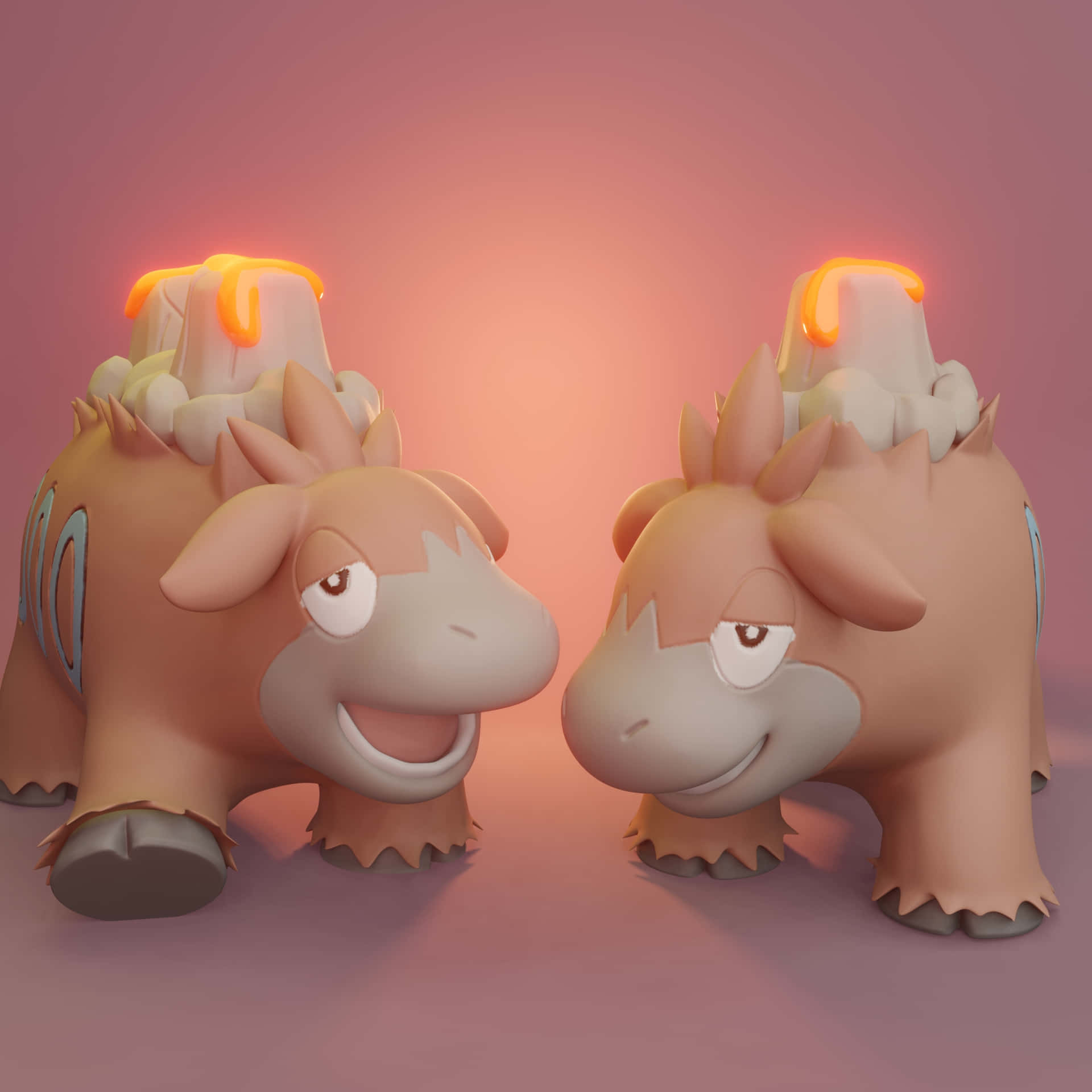 Tvåcamerupt Pokémon Som Går I 3d-animering. Wallpaper