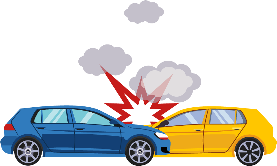 Two Cars Collision Illustration PNG