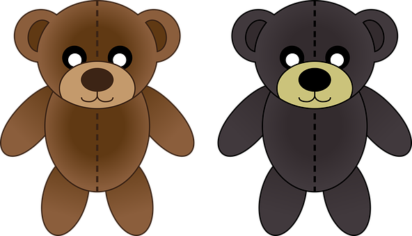 Two Cartoon Bears Illustration PNG