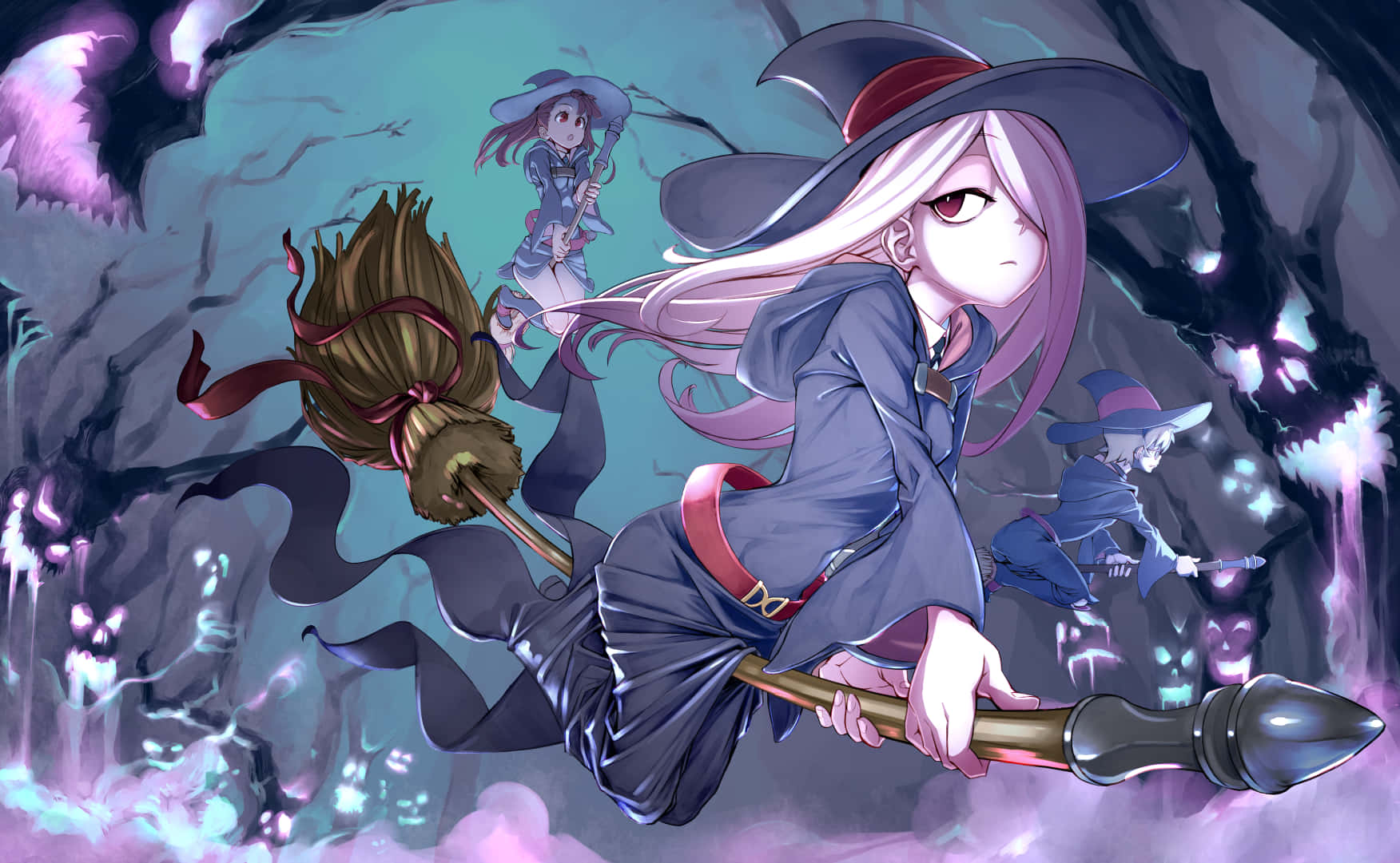 To figurer fra Little Witch Academia Wallpaper