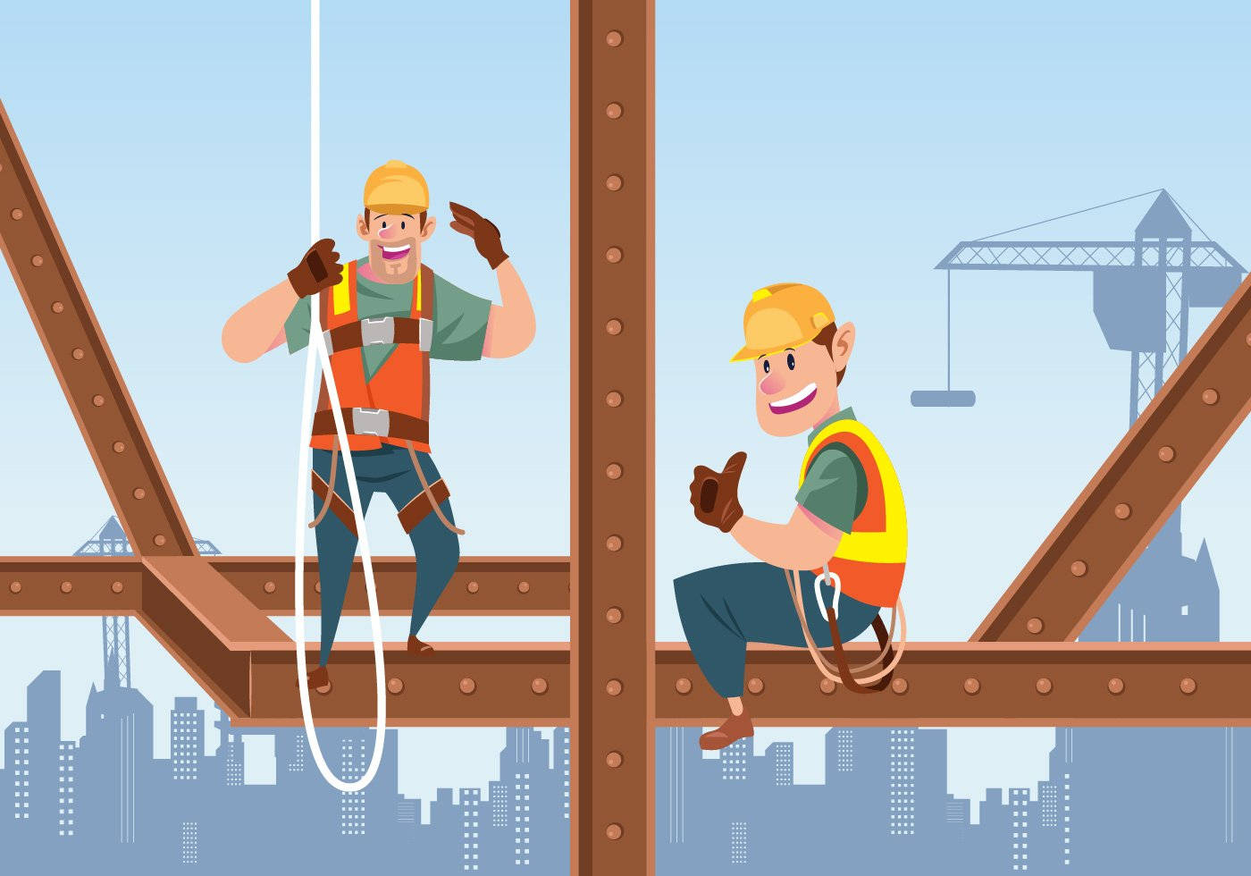 Two Construction Workers Feeling Happy Wallpaper