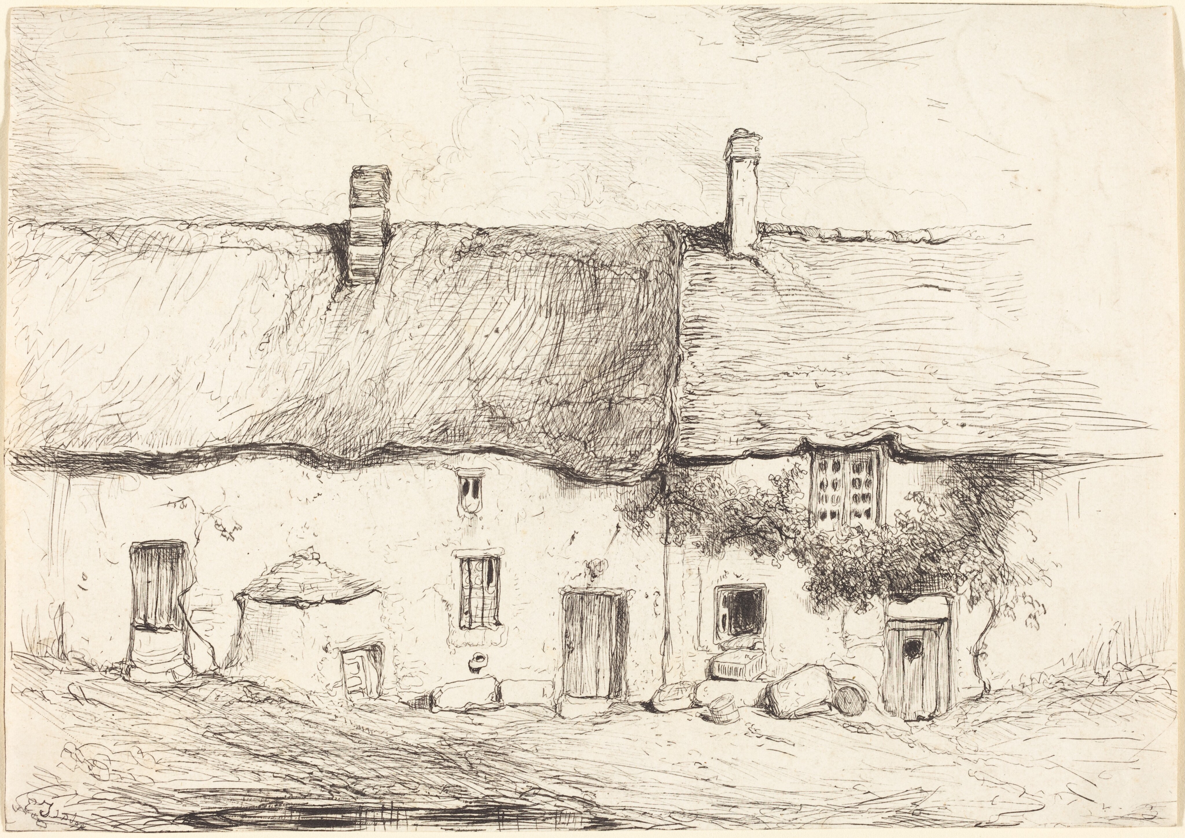 Two Cottages Wallpaper