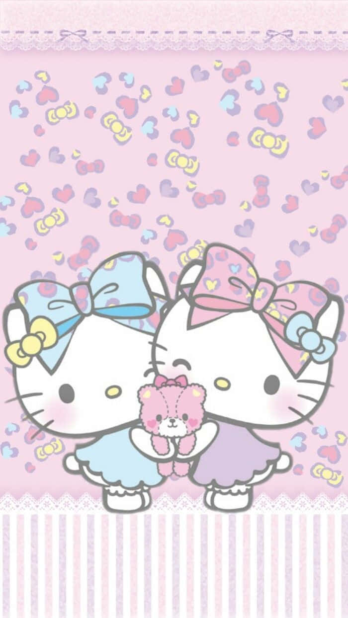 Two Cute Pink Hello Kitty Wallpaper