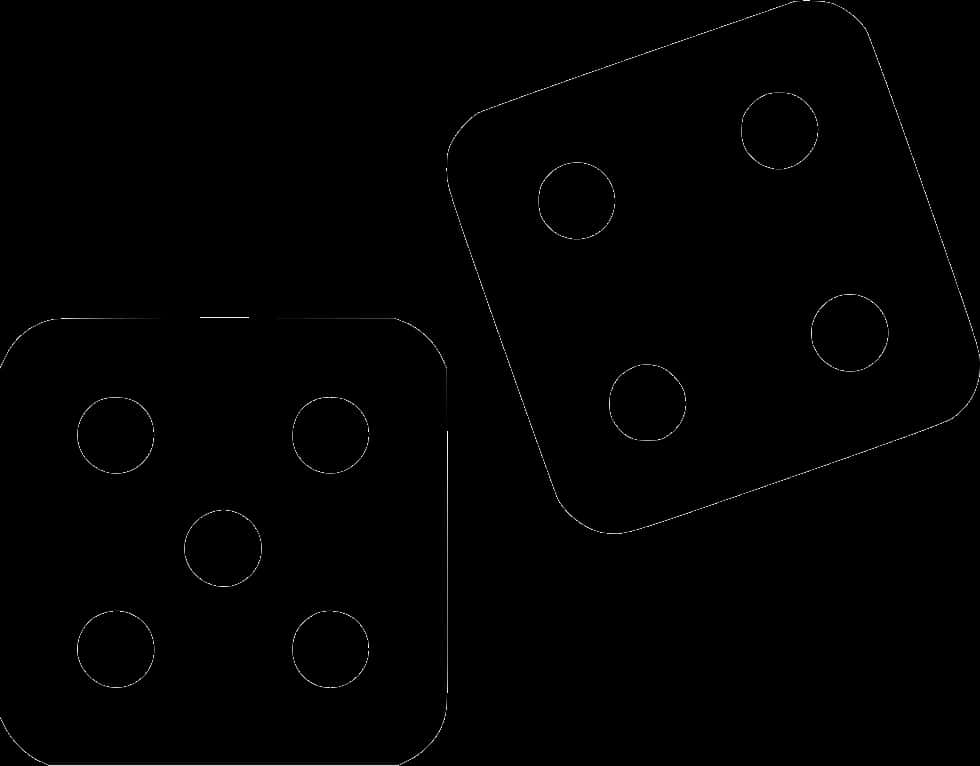 Two Dice Blackand White Vector PNG