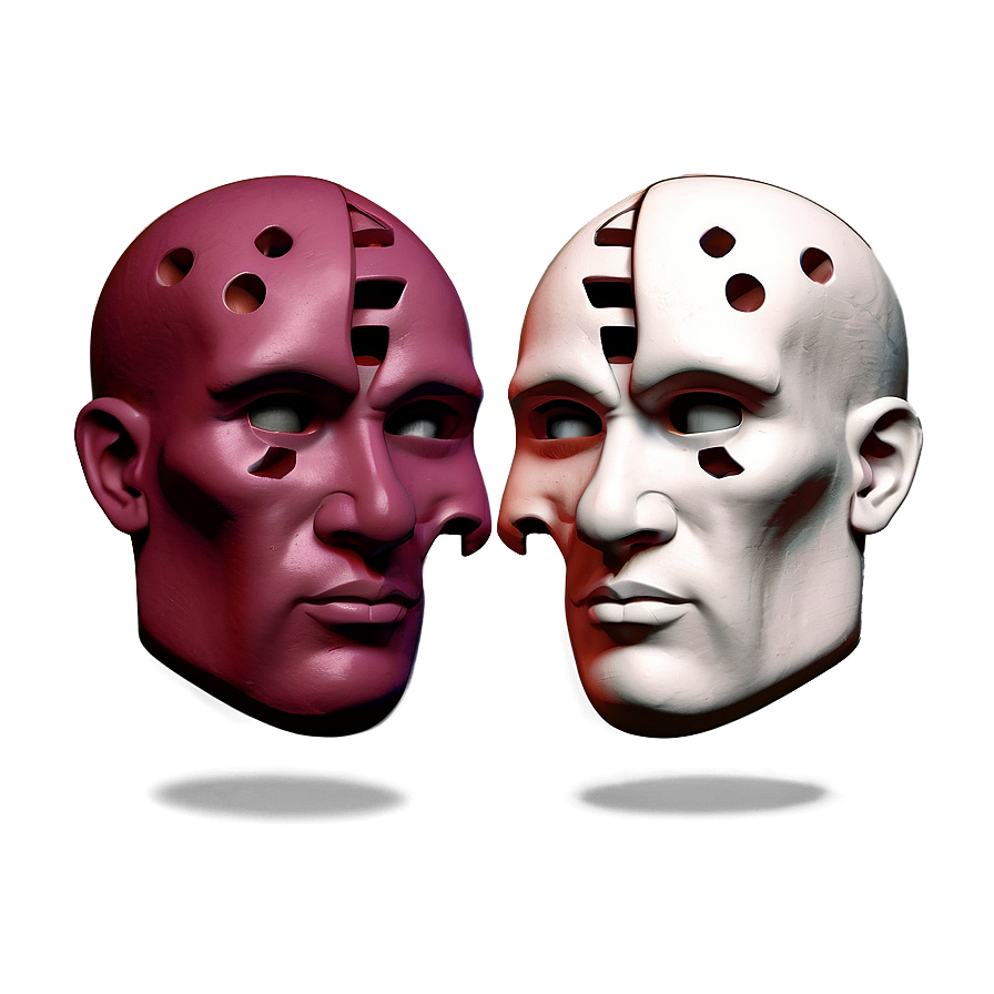 Two Faced Masks3 D Render PNG