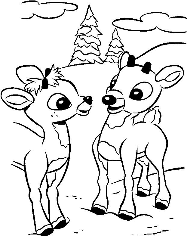 Download Two Fawns Coloring Page | Wallpapers.com