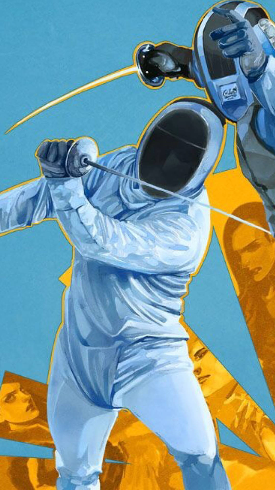 Two Fencers Engaged In A Thrilling Duel Wallpaper