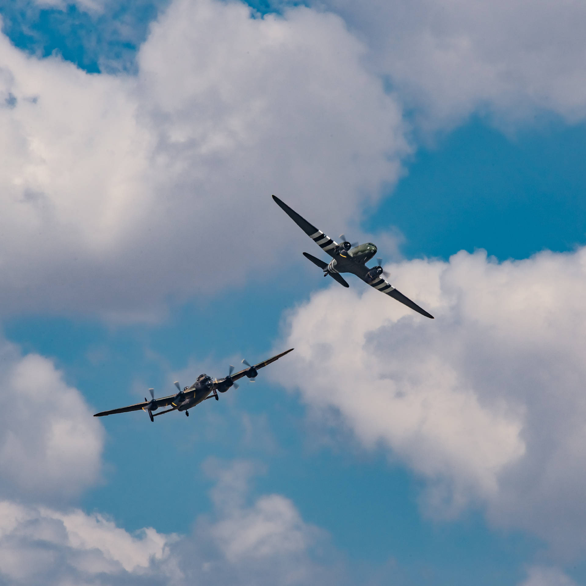 Two Fighter Planes In The Sky Wallpaper