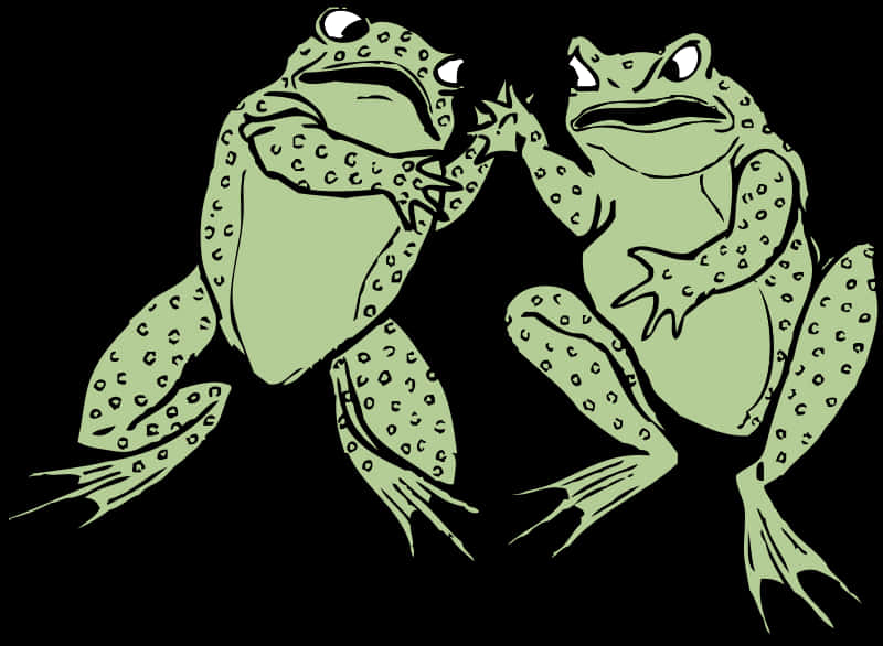 Two Frogs Staring Down PNG