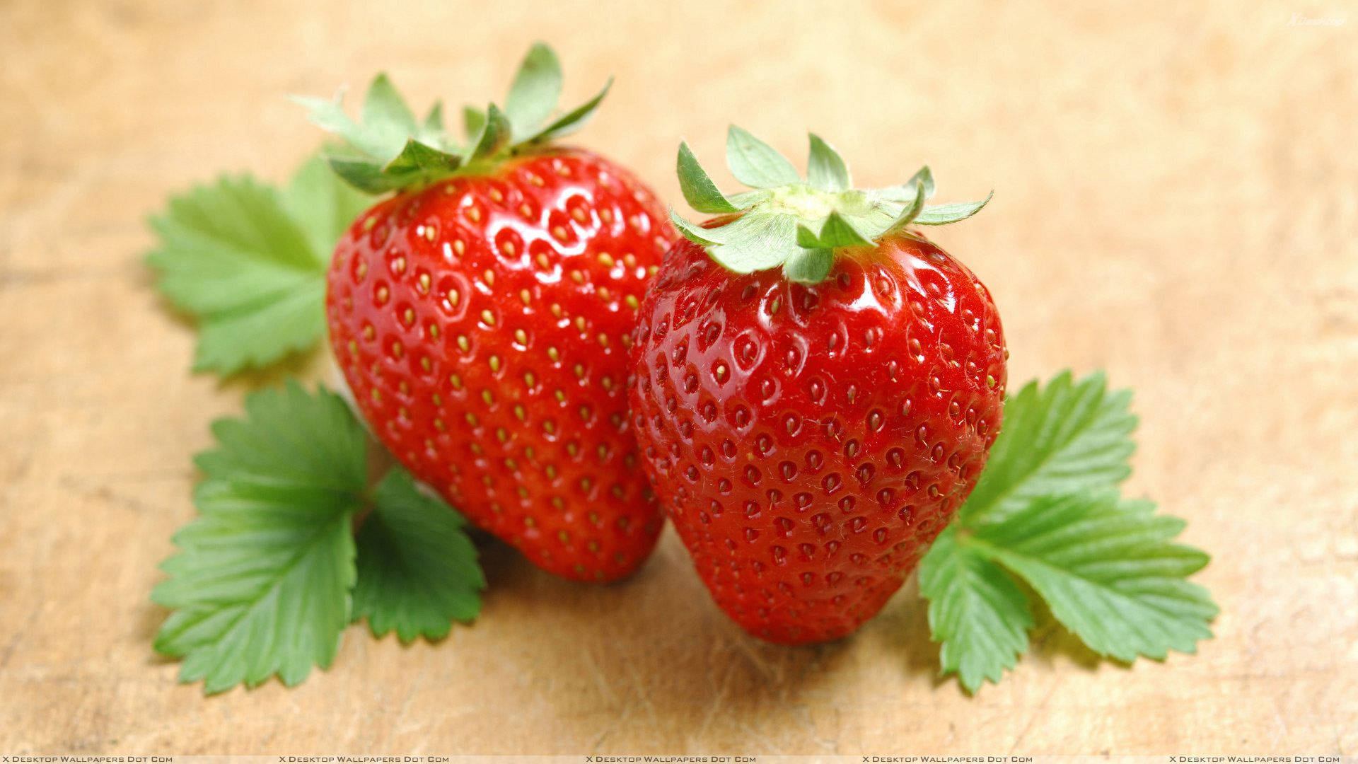 Two Fruits Strawberry Desktop Wallpaper
