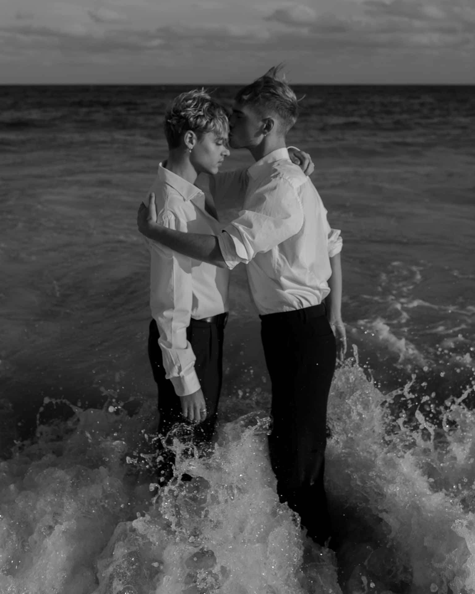 Two Gay Boys In The Sea Background