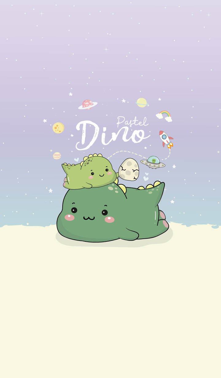 Two Green Dino Kawaii Iphone Picture