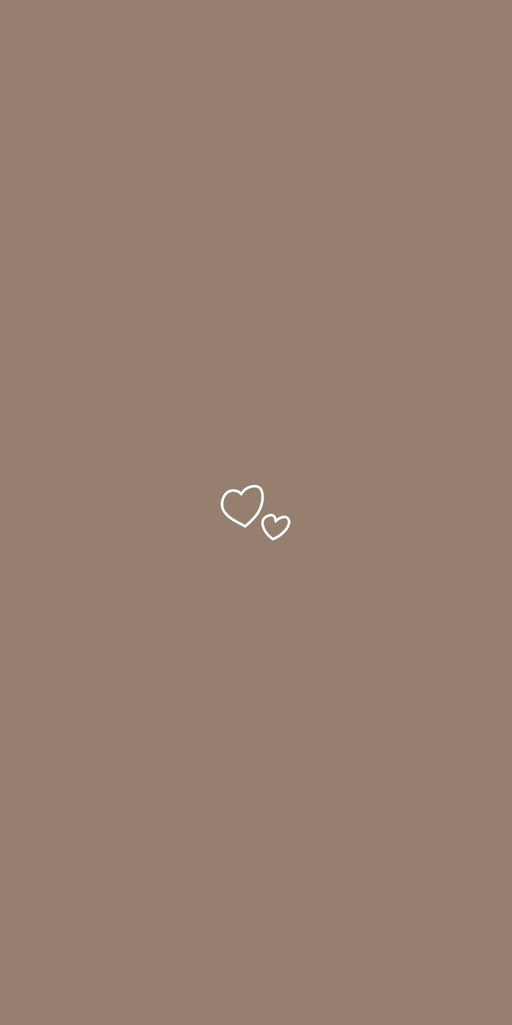 Two Heart Icons Plain Aesthetic Background