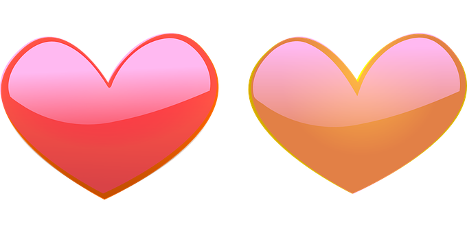 Two Hearts Graphic Illustration PNG