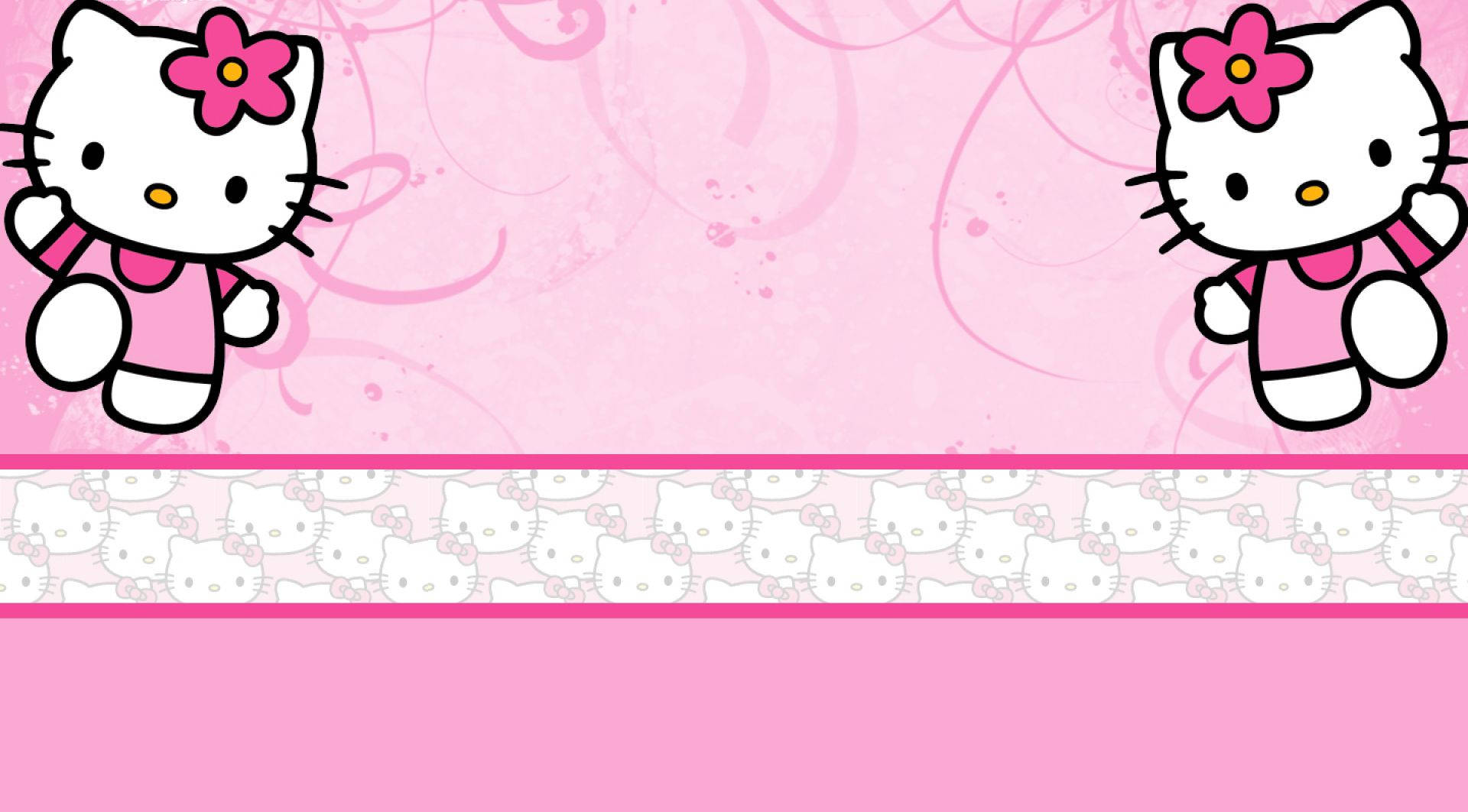 Two Delightful Hello Kitty Characters in Pretty Pink Background Wallpaper