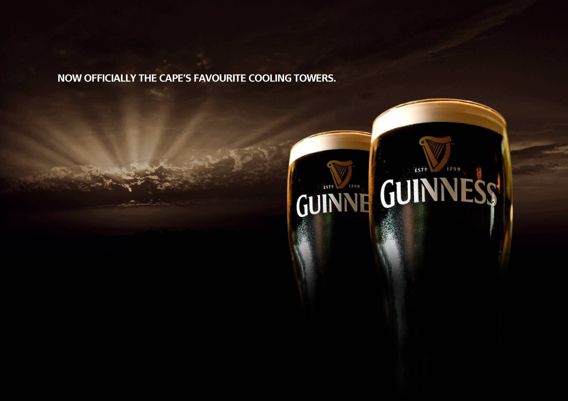 Two Irish Dry Stout Guinness Cooling Towers Wallpaper