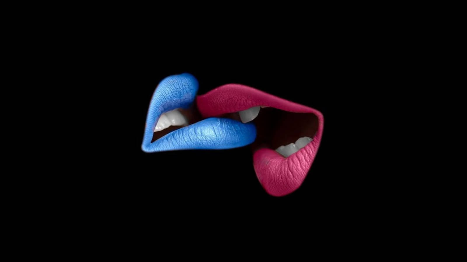 Two Lips Kissing Wallpaper