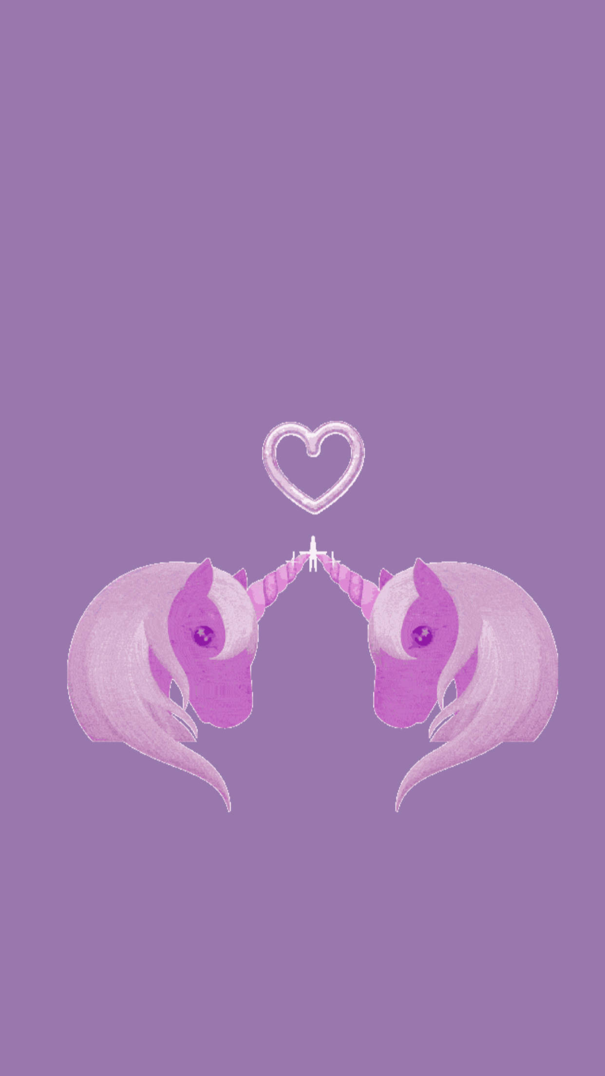 Two Magical Galaxy Unicorn Heart Background