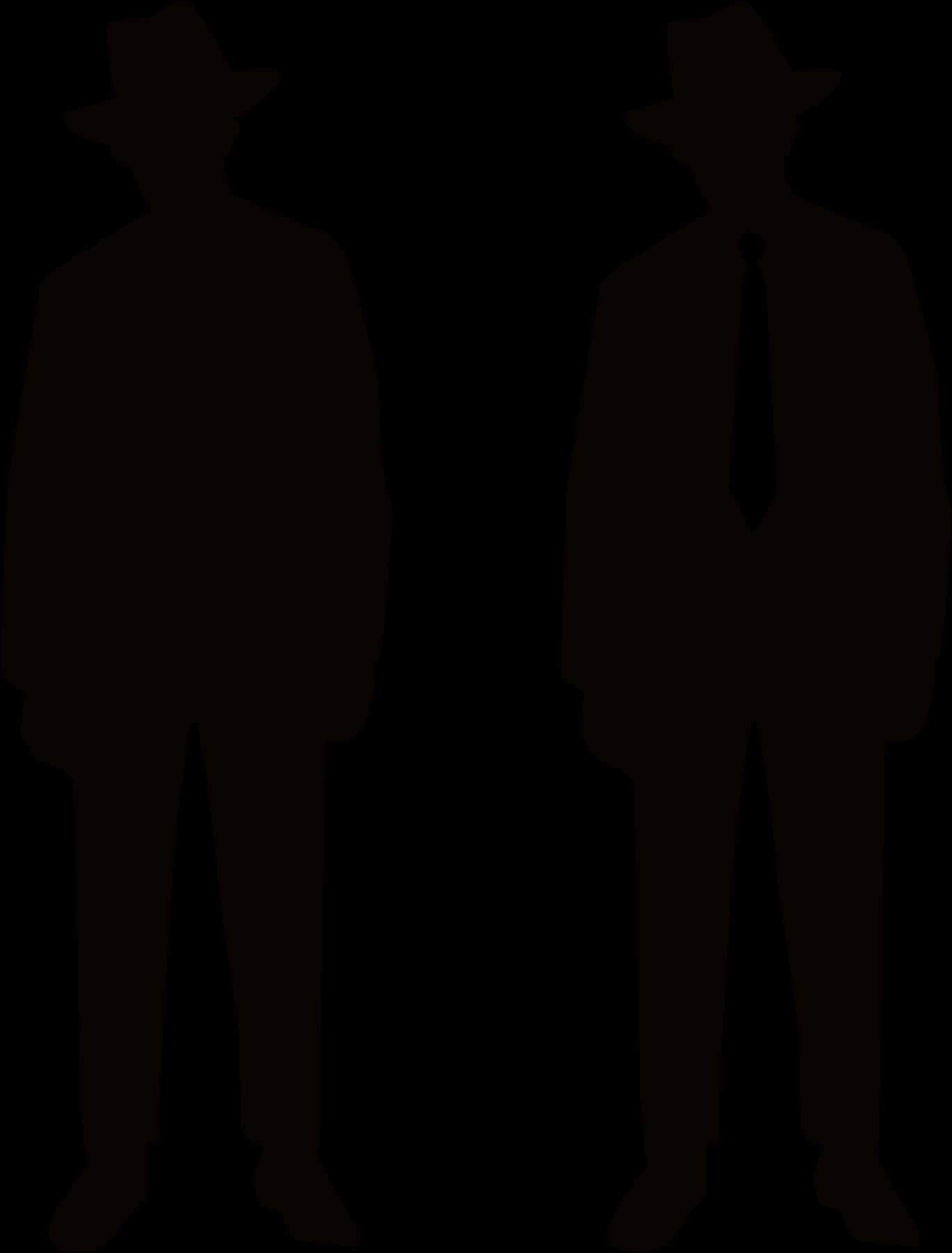 Two Men Silhouettesin Suits PNG