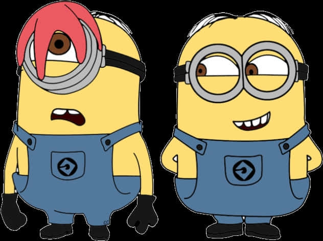 Two Minions Clipart PNG