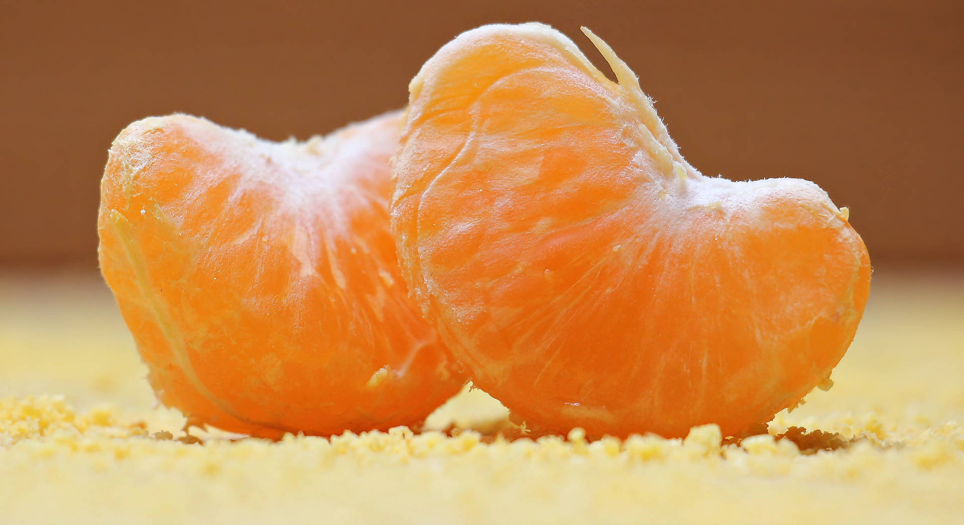 To skrællet Zest Clementine Citrus Frugter Wallpaper