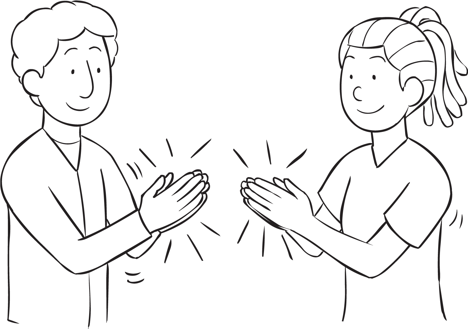 Two People Clapping Together PNG