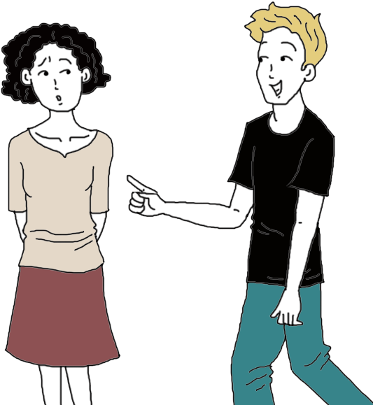 Two People Interacting Cartoon PNG