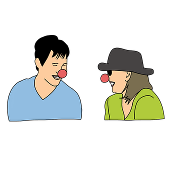 Two People With Red Noses PNG