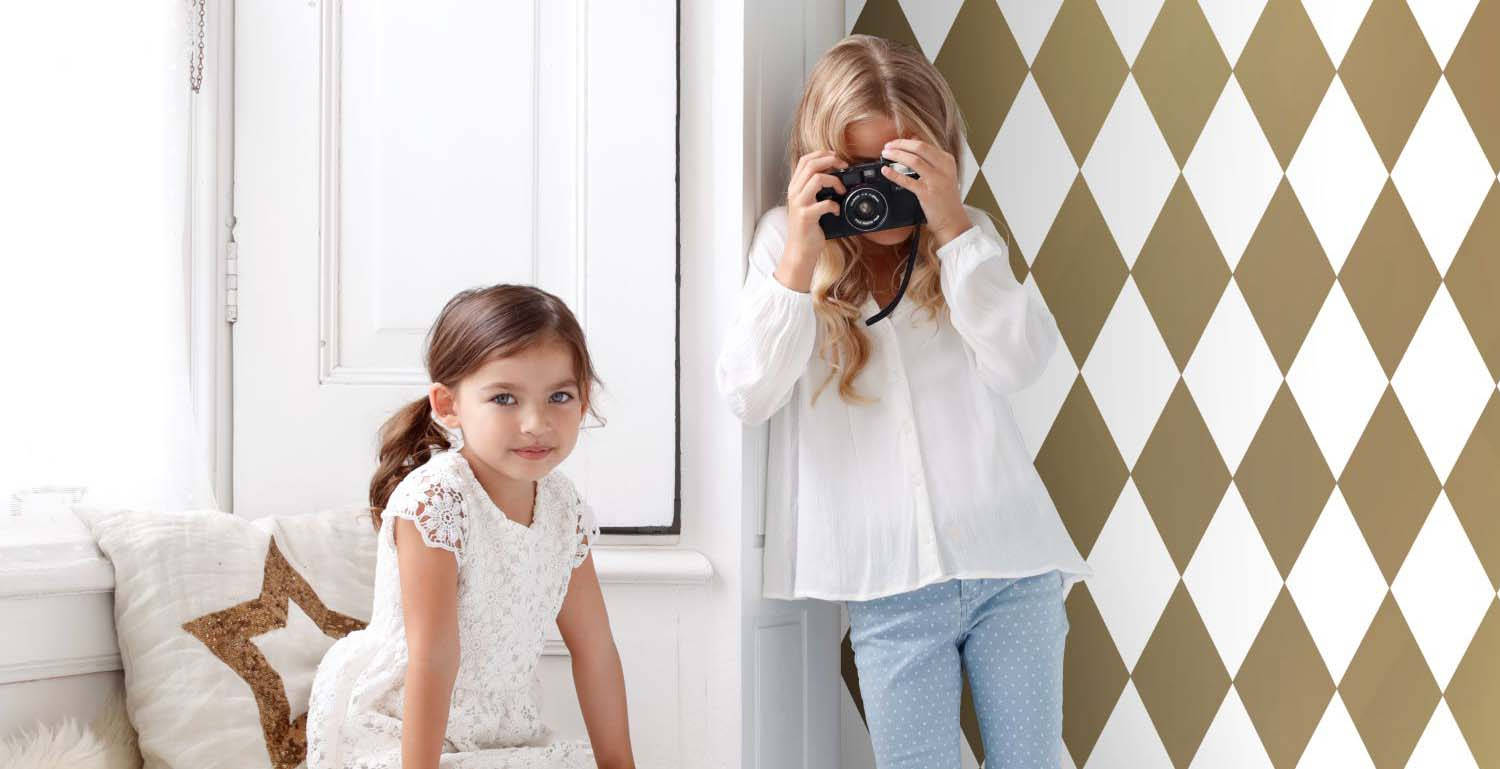 Two Precious Little Girls In White Wallpaper