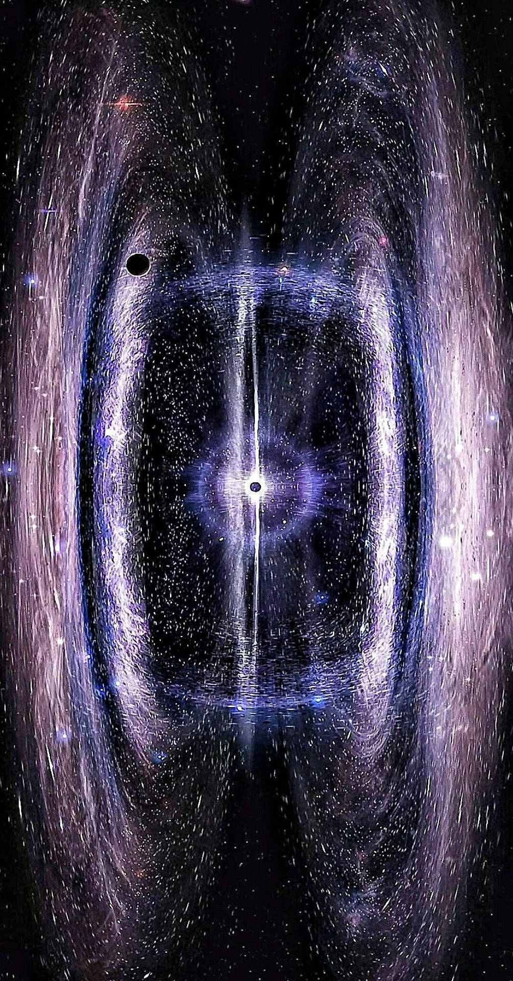 Two Purple Galaxies Glowing Circle Iphone Wallpaper