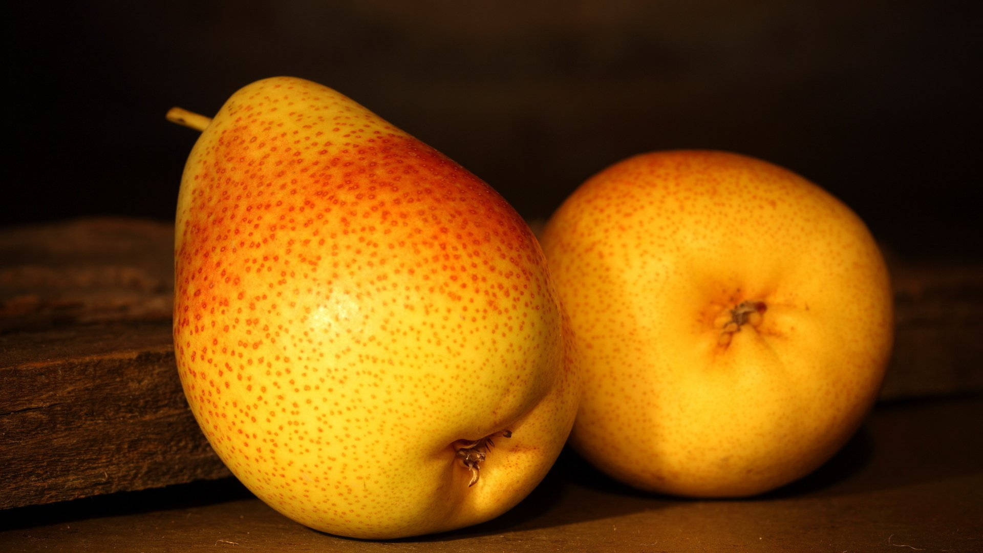Two Reddish Pear Fruits Wallpaper