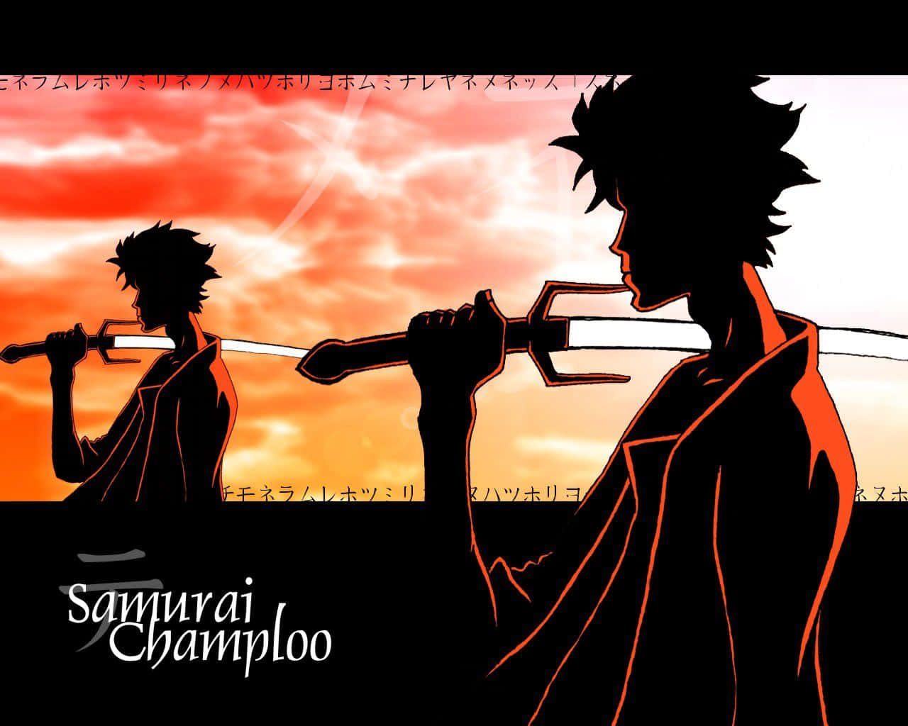 Two Samurai Champloo Characters Wielding Swords Wallpaper