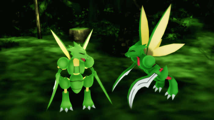 Two Scyther In Game Wallpaper