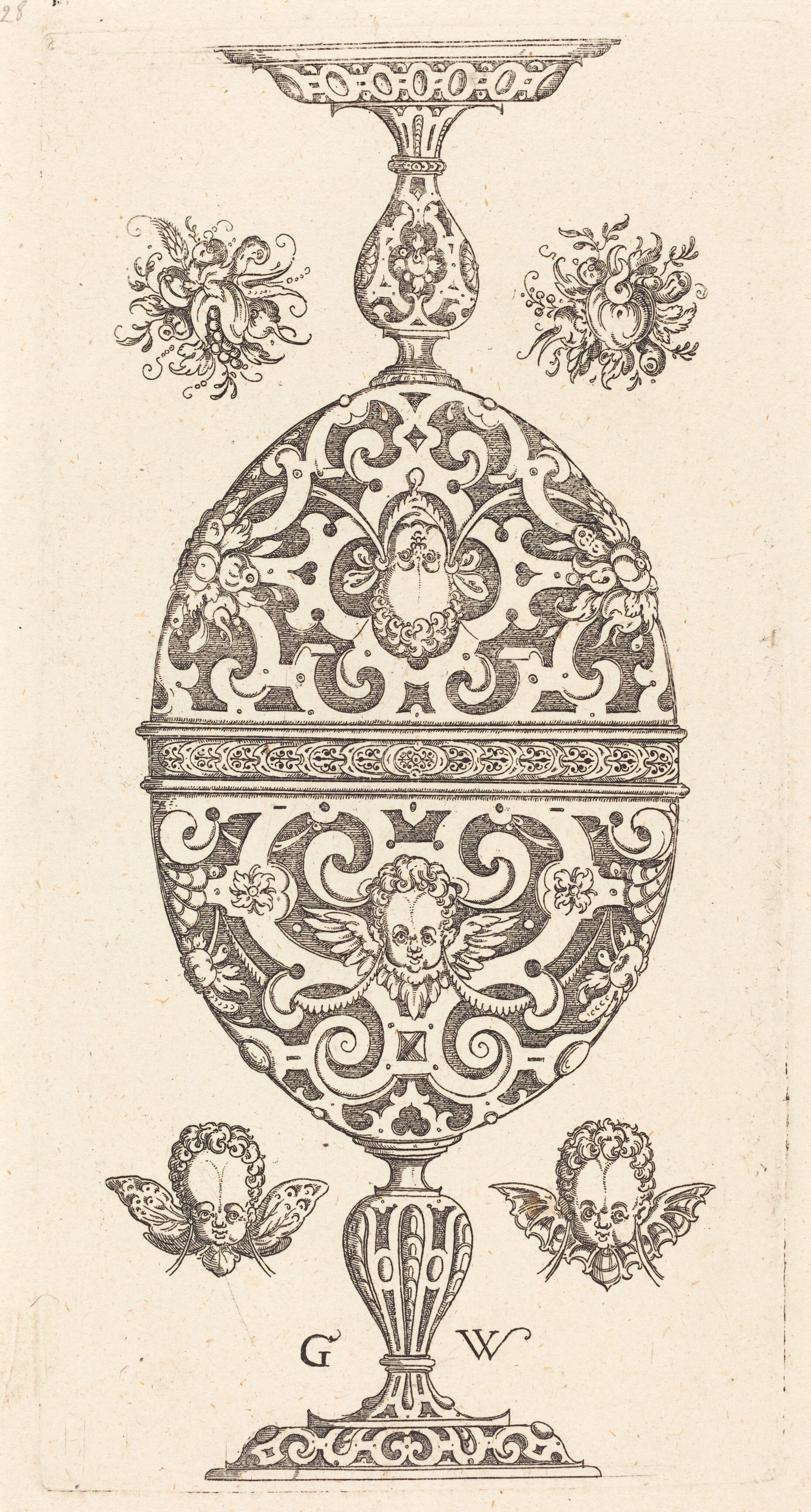 Two small goblets superimposed in reverse Wallpaper