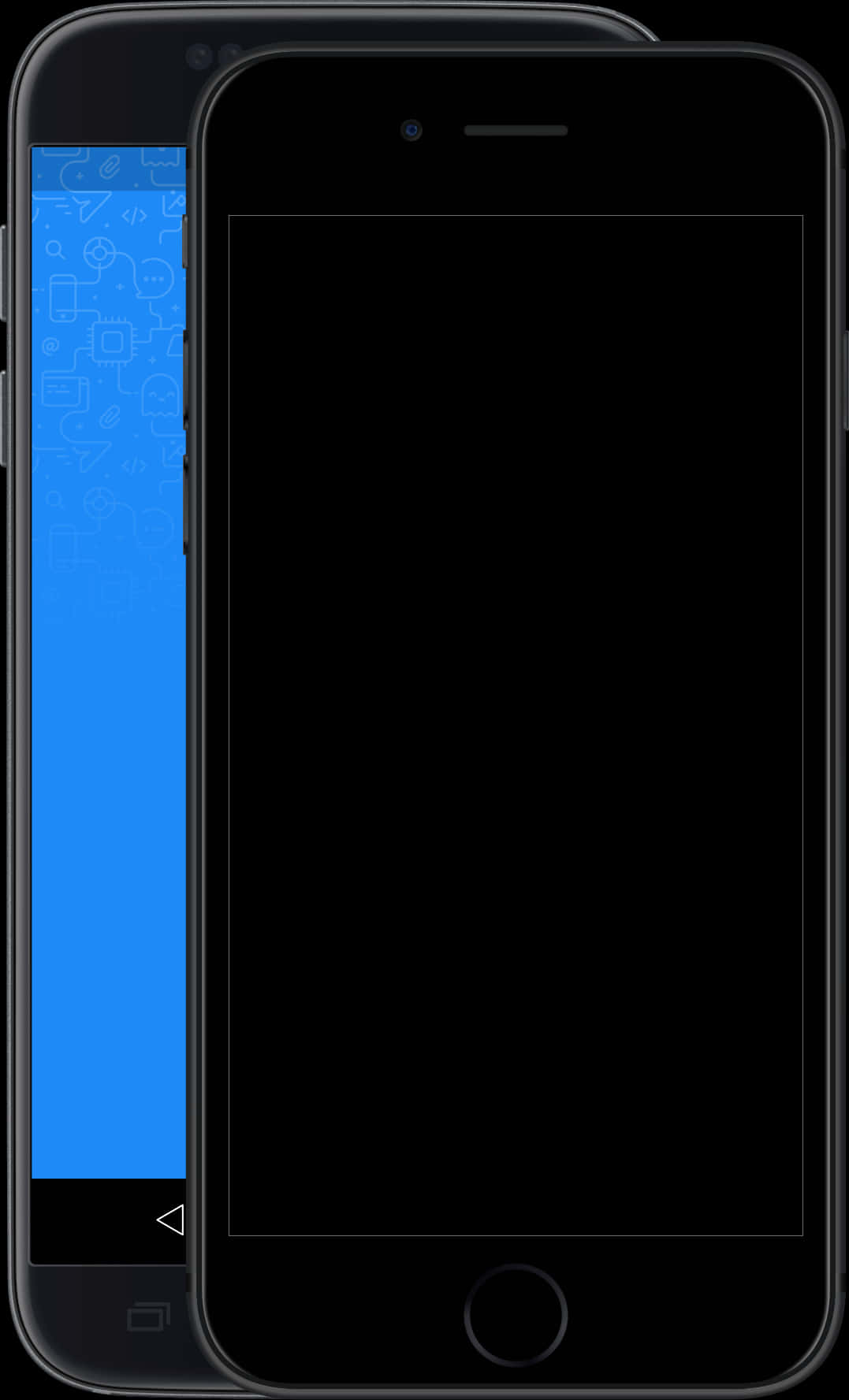Two Smartphones Blank Screens PNG