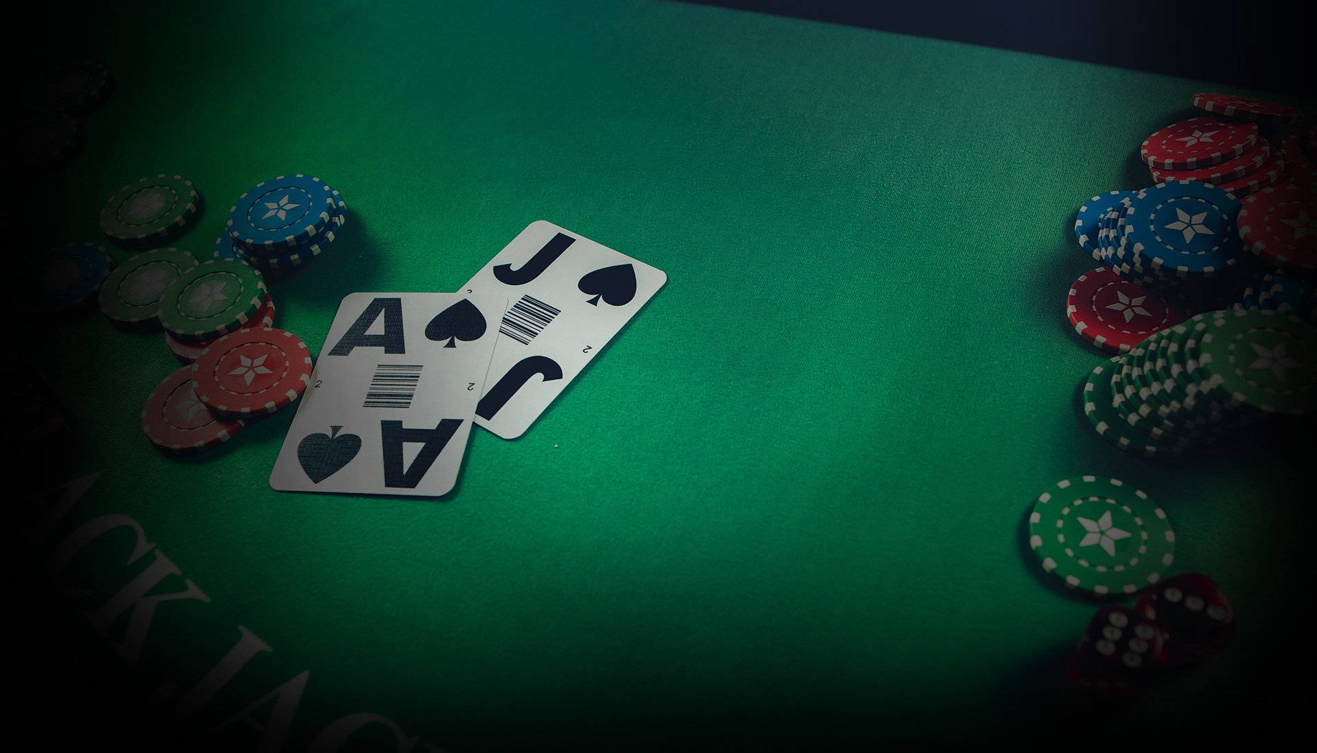 Two Spades Card Green Baccarat Table Chips Wallpaper