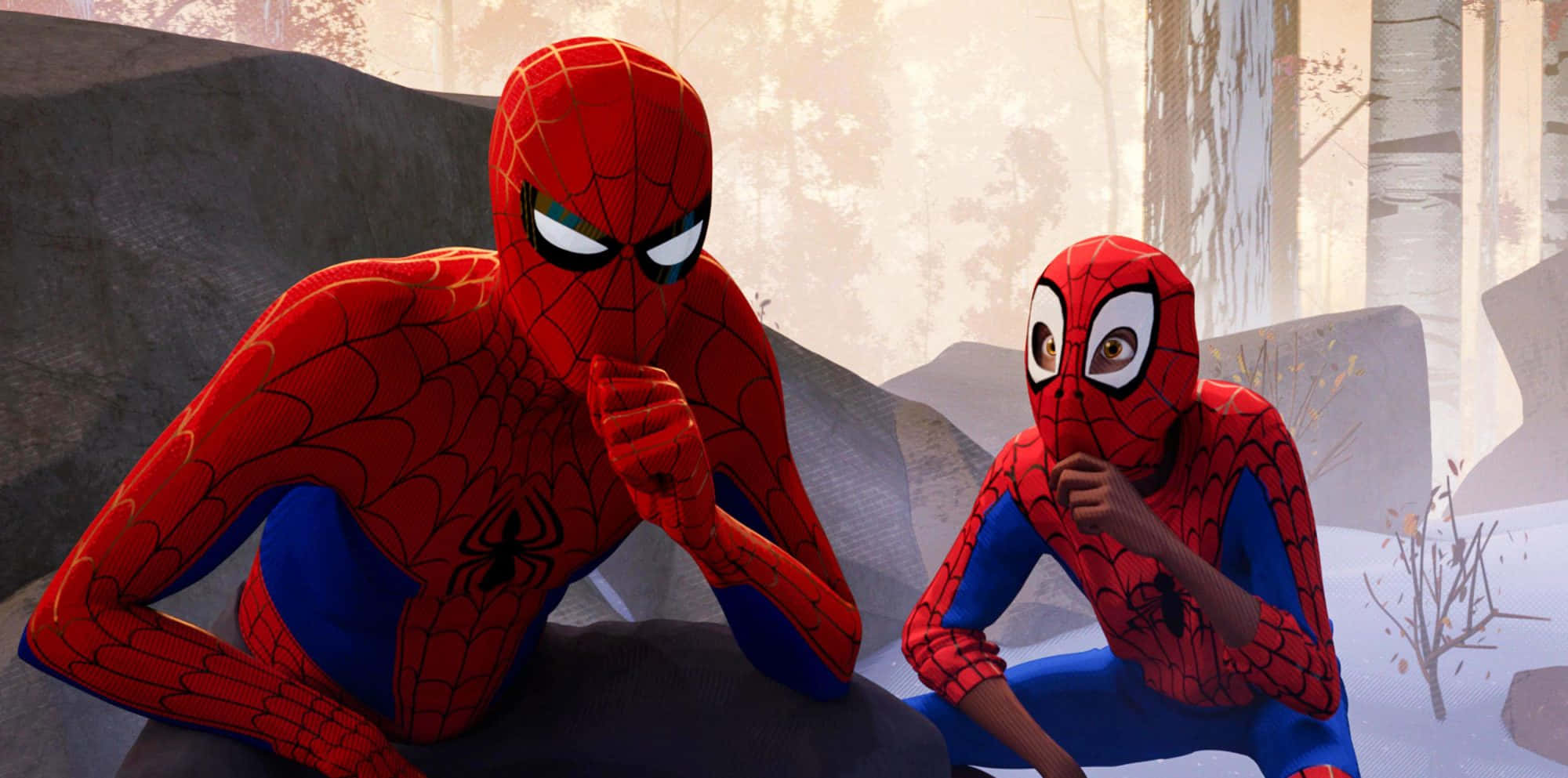 Dosfondos De Pantalla De Spiderman Pensando. Fondo de pantalla