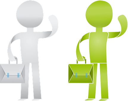 Two Stick Figures Business Concept PNG
