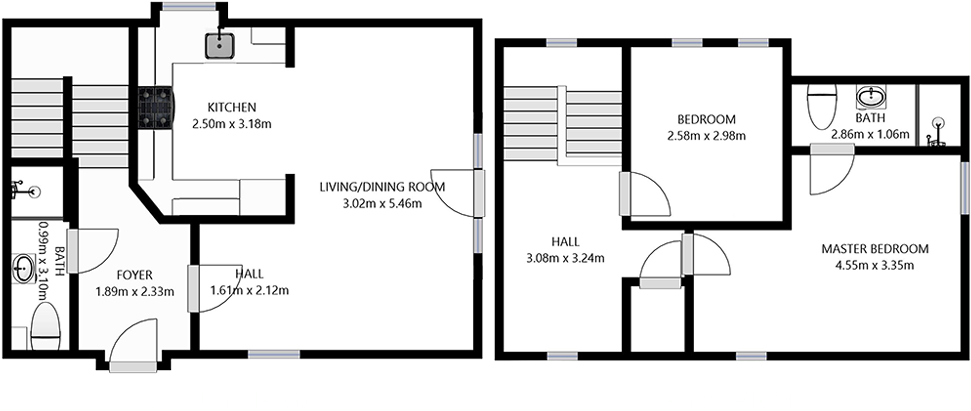 Two Story House Floor Plan PNG