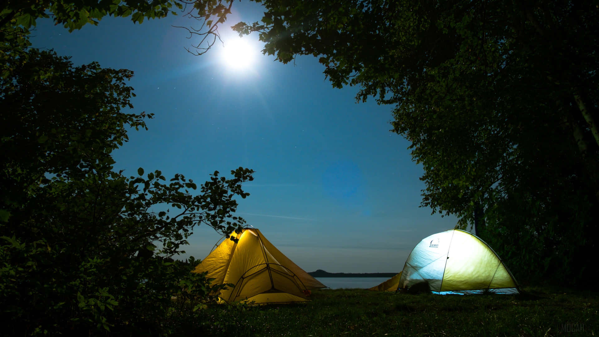 Two Tents Camping Desktop Wallpaper