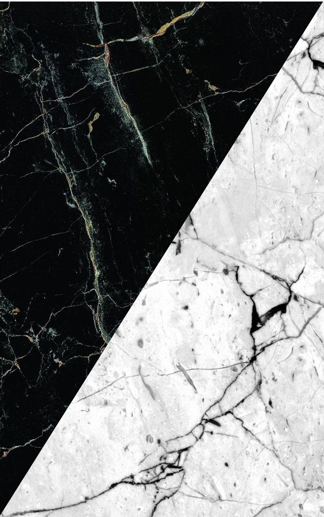 Zweifarbigeschwarz-weiße Marmor Iphone Wallpaper