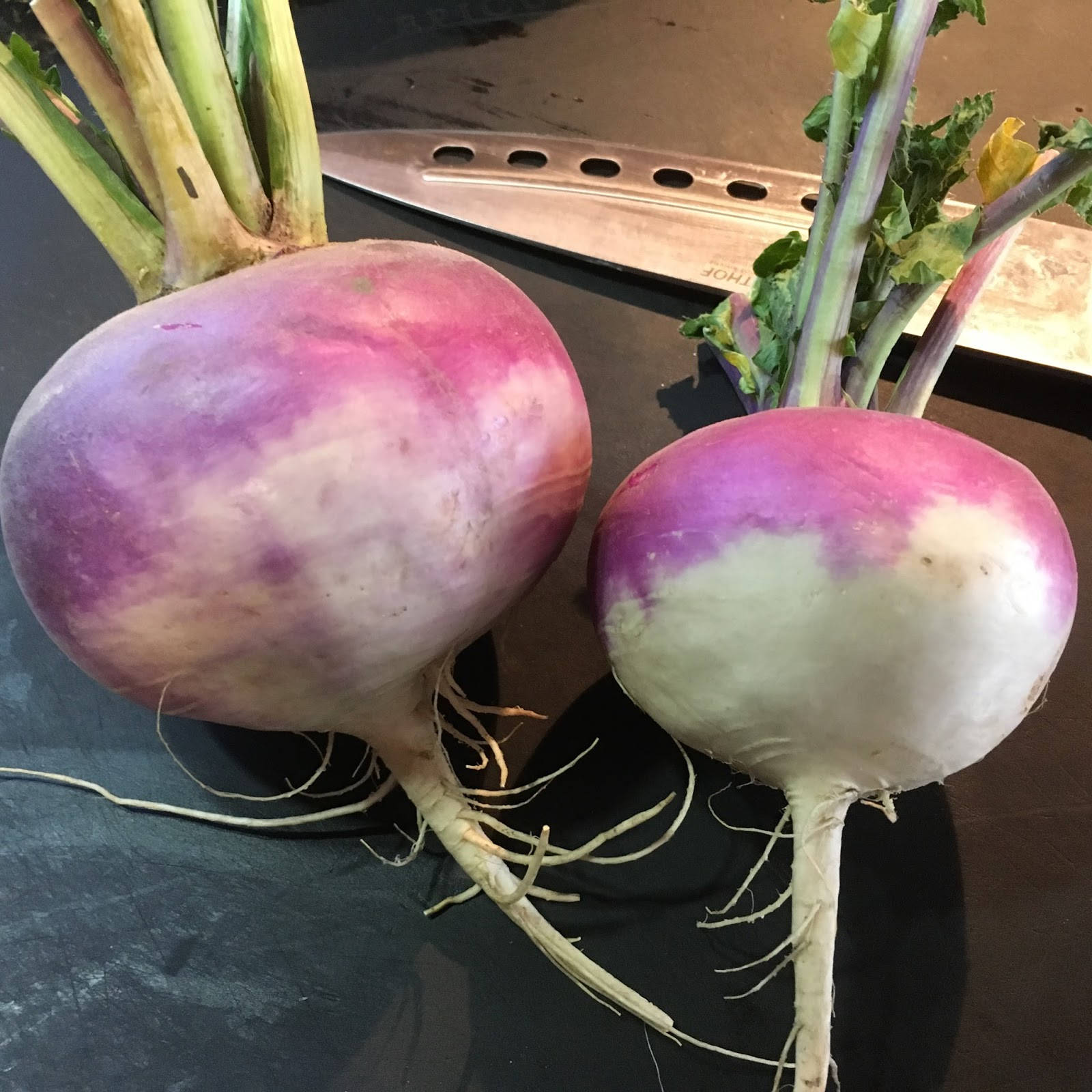 Two Turnips With Sharp Knife Wallpaper