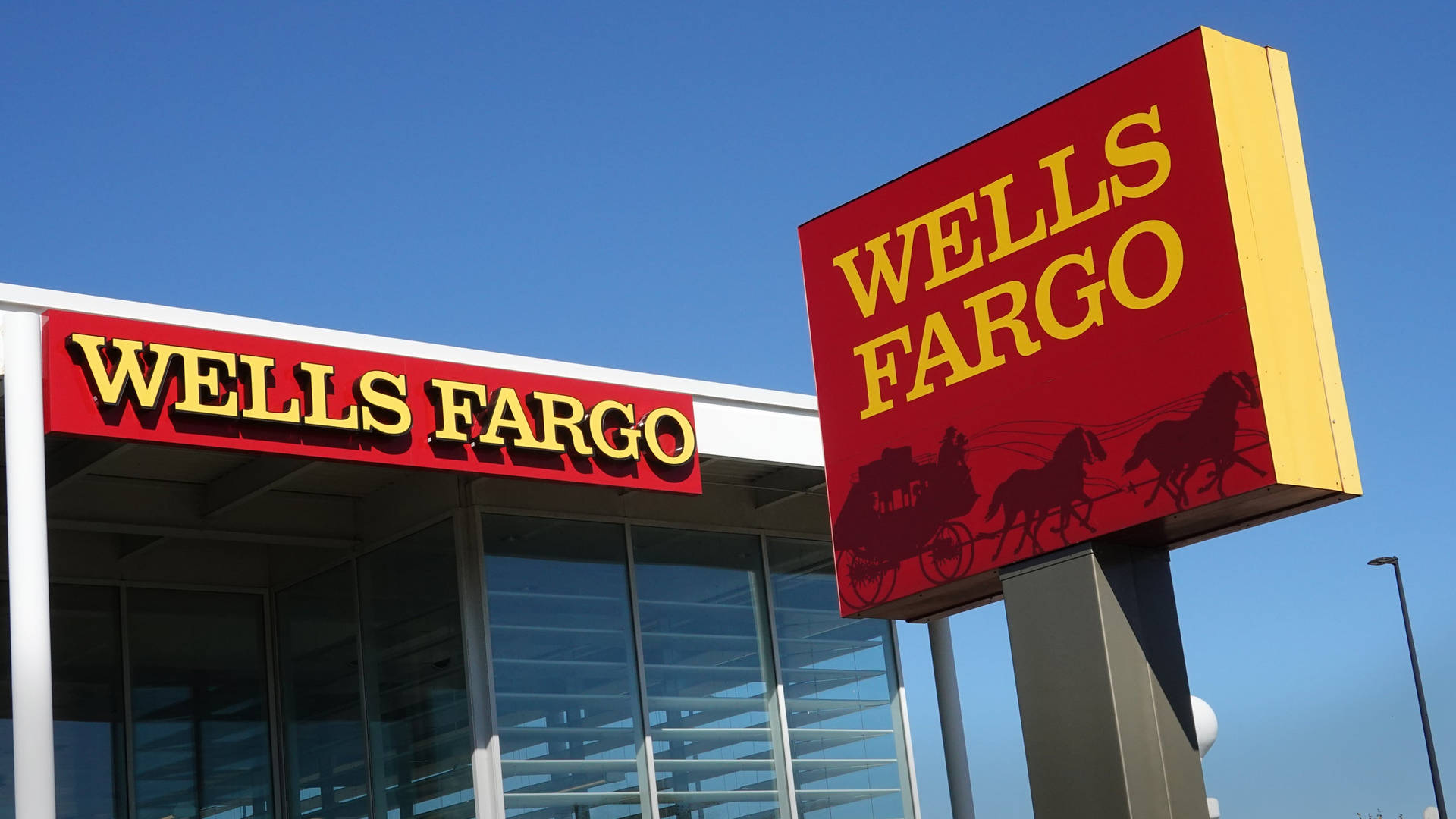 Two Wells Fargo Store Signs Wallpaper