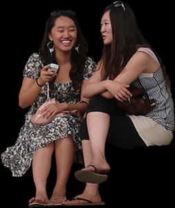 Two Women Laughing Together PNG