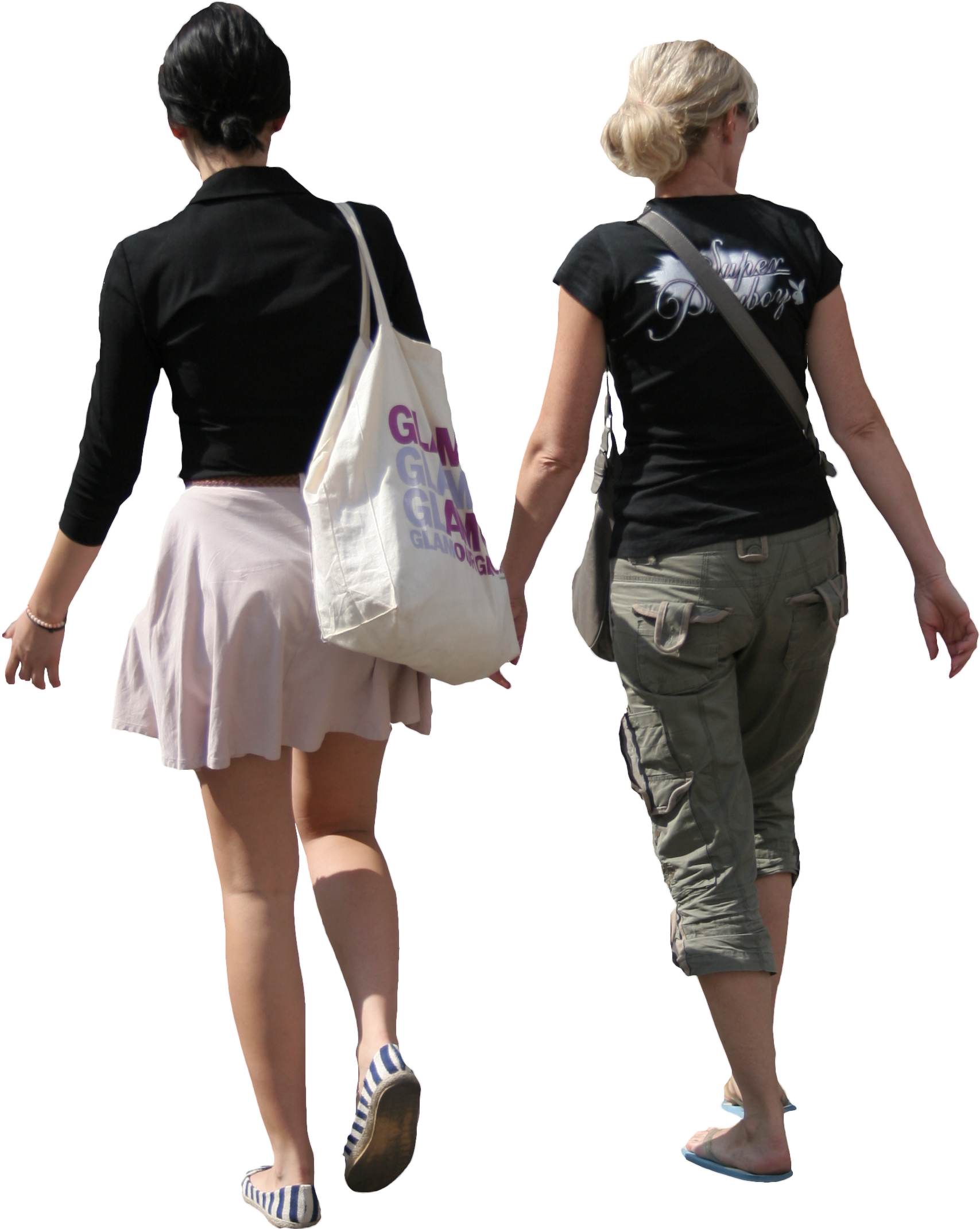 Two Women Walking Together PNG