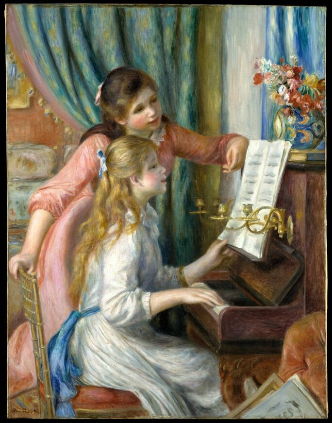 To unge piger af Renoir Wallpaper