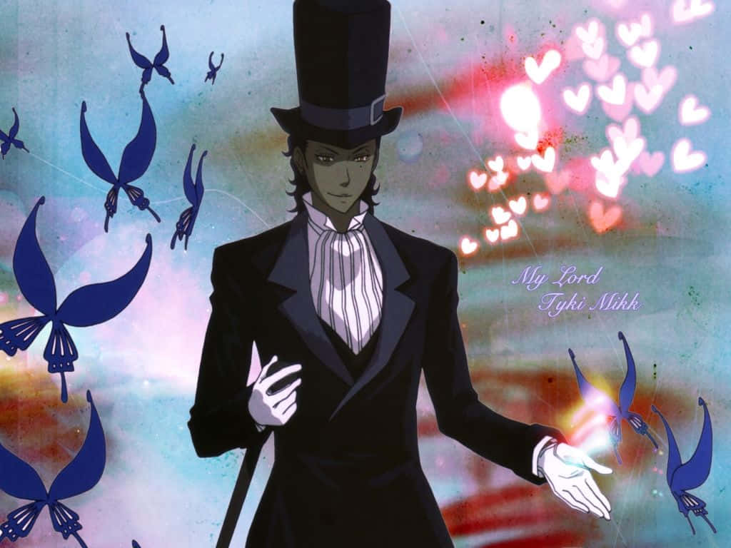 Tyki Mikk In His Signature Outfit, Contemplating His Next Move. Wallpaper