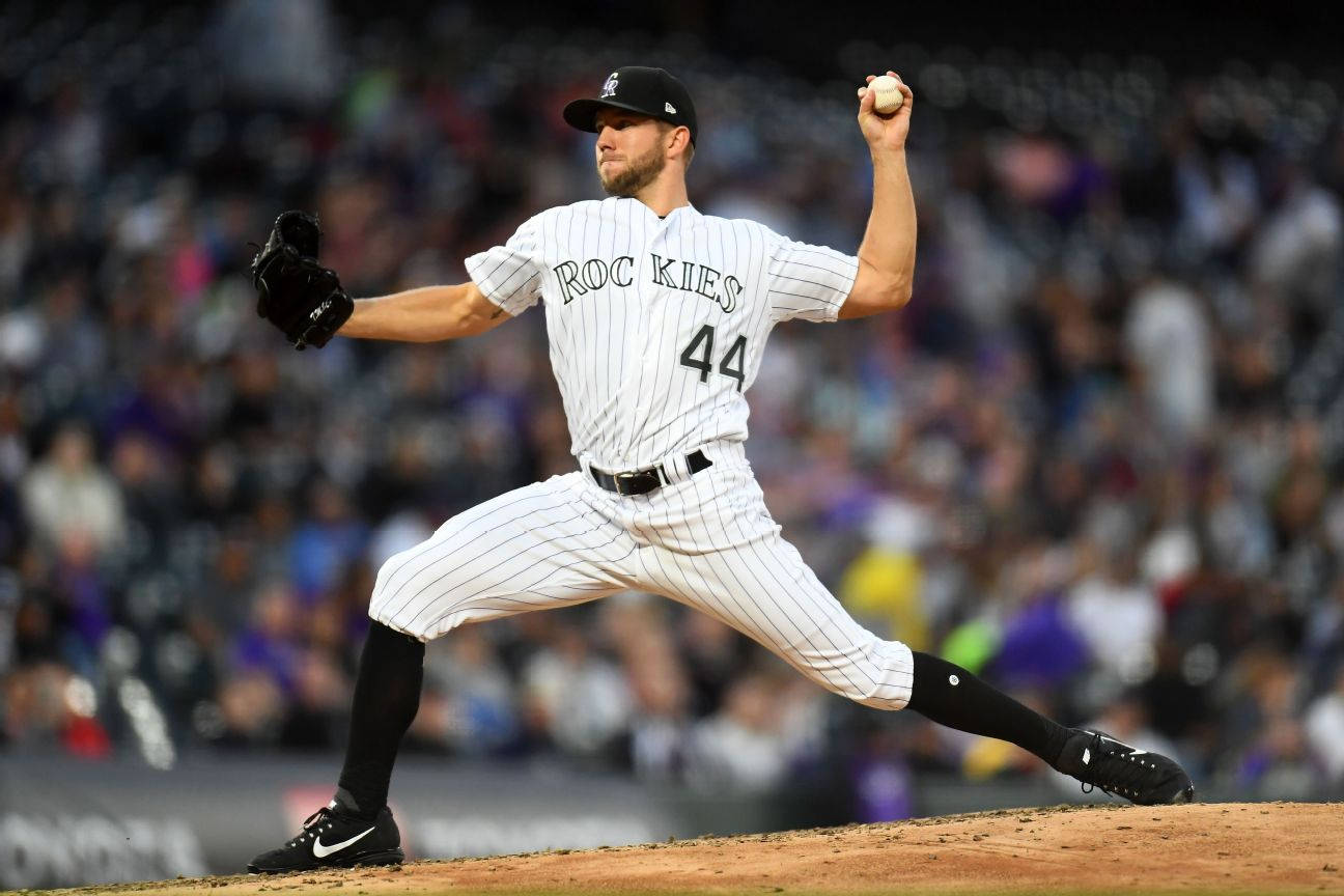 Tyler Anderson showcasing his pitching skills for the Colorado Rockies Wallpaper