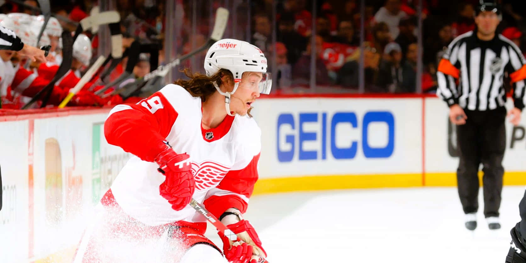 Tyler Bertuzzi in action during a high-intensity game Wallpaper