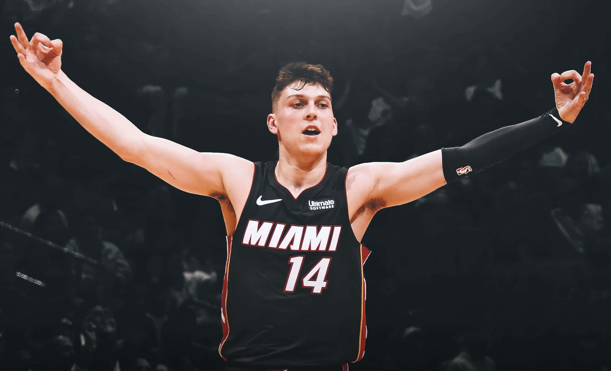 Download Tyler Herro, rising NBA star for the Miami Heat Wallpaper